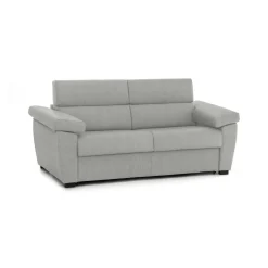 Divano Letto 2 Posti Grigio Chiaro Sfoderabile Contenitore 205x95 cm, di Apertura a Ribalta Made in Italy - Contrada