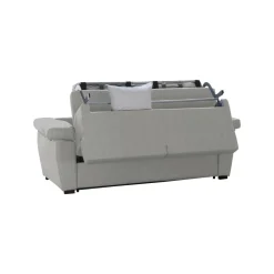 Divano Letto 2 Posti Grigio Chiaro Sfoderabile Contenitore 205x95 cm, di Apertura a Ribalta Made in Italy - Contrada