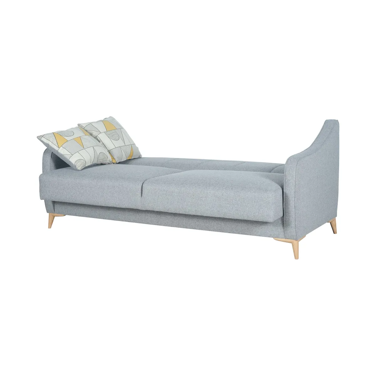 Divani Letto 3 Posti|Divano Contenitore Letto > Dmora Divano Letto 3 Posti Contenitore di Apertura Click-clack 203x90 cm, Lavabile - Propata Grigio Chiaro