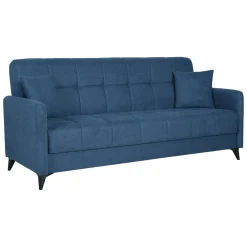 Divani Letto 3 Posti|Divano Contenitore Letto > Dmora Divano Letto 3 Posti Contenitore di Apertura Click-clack 225x83 cm, Lavabile - Ribera Grigio Chiaro