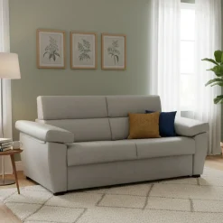 Divani Letto 3 Posti|Divani Letto > Dmora Divano Letto 3 Posti Sfoderabile Lavabile 205x86 cm, Idrorepellente Letto Estraibile Materasso Incluso Rete a Doghe Made in Italy Grigio Chiaro