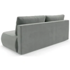 Divano Letto 2 Posti Grigio Contenitore Cuscini Sfoderabili 210x106 cm, Reclinabile - Brugnato