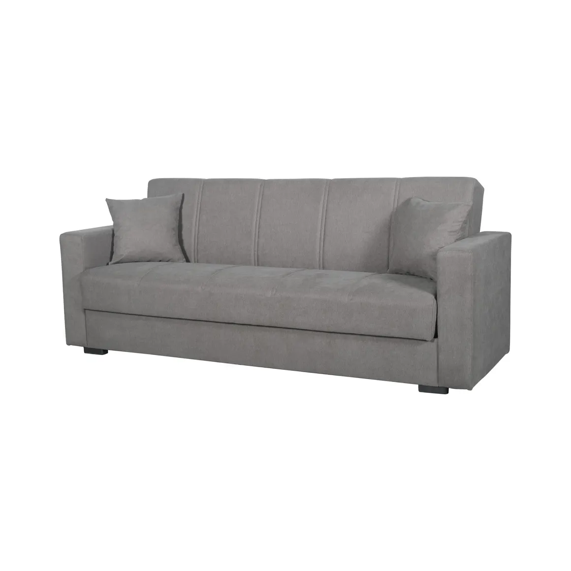 Divani Letto 3 Posti|Divano Contenitore Letto > Dmora Divano Letto 3 Posti Contenitore di Apertura Click-clack 222x88 cm, Lavabile - Nogara Grigio