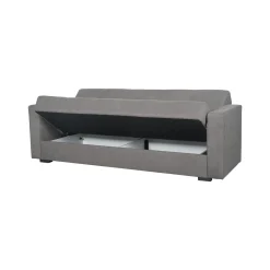 Divani Letto 3 Posti|Divano Contenitore Letto > Dmora Divano Letto 3 Posti Contenitore di Apertura Click-clack 222x88 cm, Lavabile - Nogara Grigio