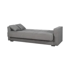 Divani Letto 3 Posti|Divano Contenitore Letto > Dmora Divano Letto 3 Posti Contenitore di Apertura Click-clack 222x88 cm, Lavabile - Nogara Grigio