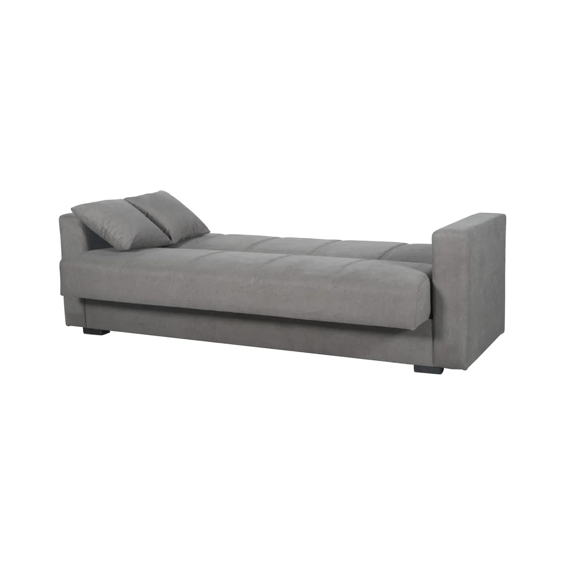 Divani Letto 3 Posti|Divano Contenitore Letto > Dmora Divano Letto 3 Posti Contenitore di Apertura Click-clack 222x88 cm, Lavabile - Nogara Grigio