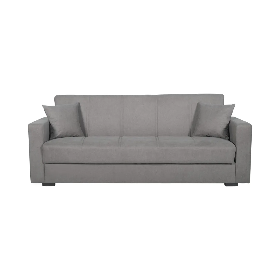 Divani Letto 3 Posti|Divano Contenitore Letto > Dmora Divano Letto 3 Posti Contenitore di Apertura Click-clack 222x88 cm, Lavabile - Nogara Grigio