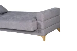 Divani Letto 3 Posti|Divano Contenitore Letto > Dmora Divano Letto 3 Posti Contenitore di Apertura Click-clack 222x88 cm, Lavabile - Nogara Grigio