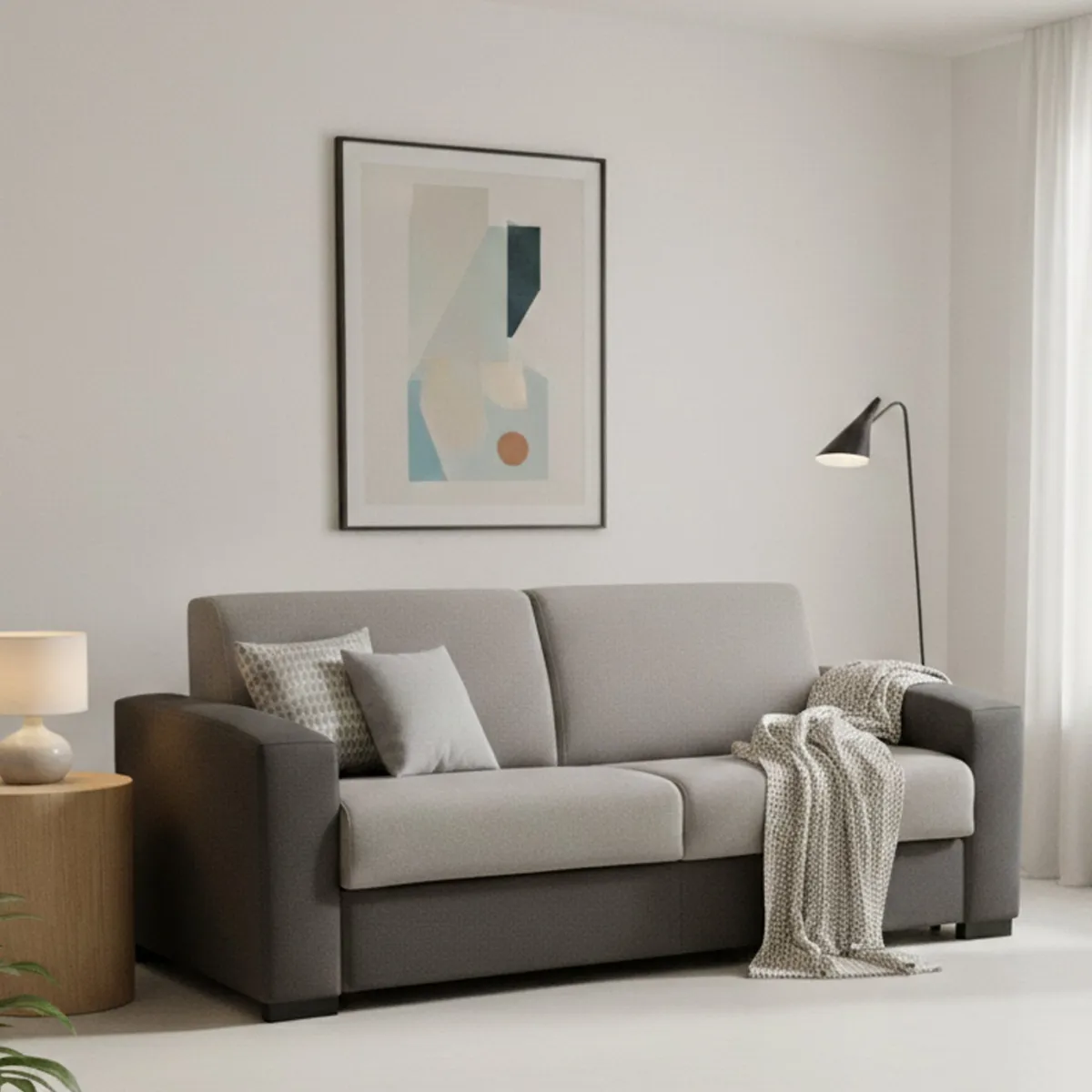 Divani Letto 2 Posti|Salotto > Dmora Divano letto 2 posti grigio e antracite 200x95cm - Andymion Grigio, Grigio Antracite
