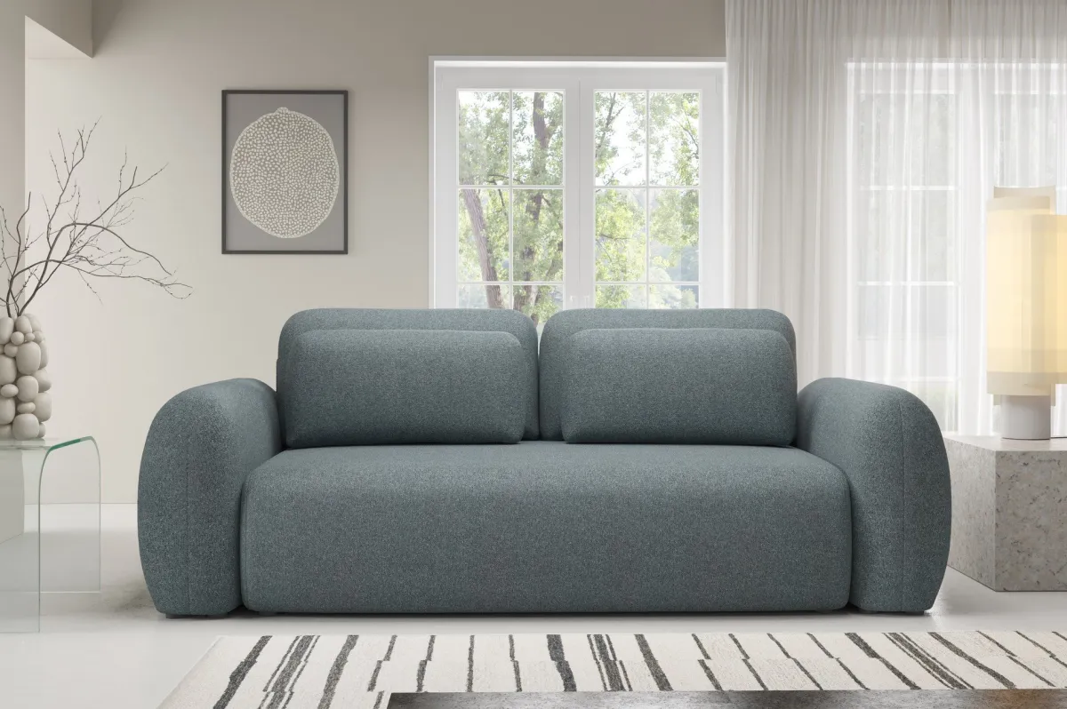Divani Letto 3 Posti|Divano Contenitore Letto > Dmora Divano Letto 3 Posti Contenitore di Apertura a Libro 266x121 cm, Reclinabile - Sessame Grigio Scuro