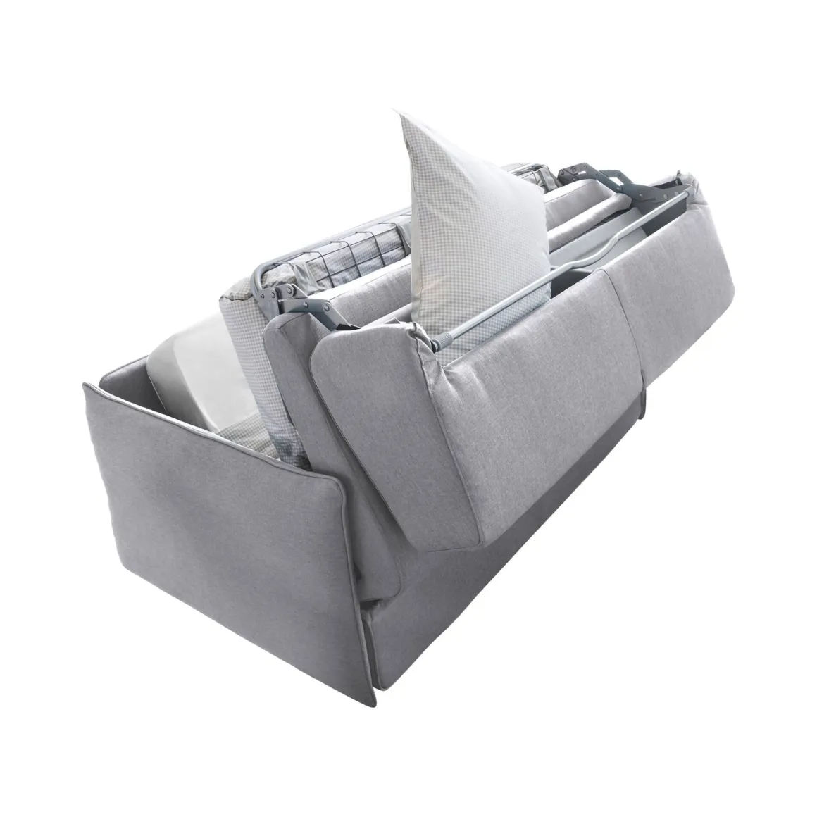Divani Letto 2 Posti|Divano Contenitore Letto > Dmora Divano Letto 2 Posti Sfoderabile Contenitore 160x95 cm, di Apertura a Ribalta Made in Italy - Verceia Grigio