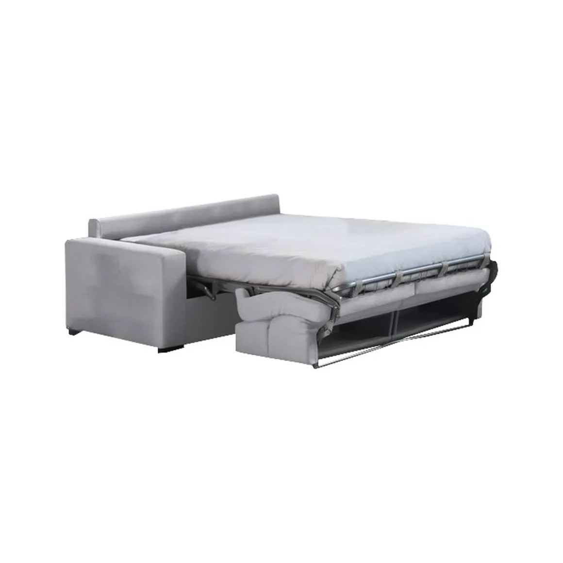 Divano Letto 2 Posti Grigio Sfoderabile Contenitore 180x95 cm, di Apertura a Ribalta Made in Italy - Casabona