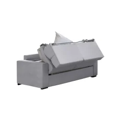 Divano Letto 2 Posti Grigio Sfoderabile Contenitore 180x95 cm, di Apertura a Ribalta Made in Italy - Casabona