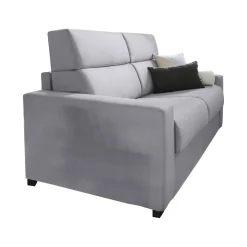 Divano Letto 2 Posti Grigio Sfoderabile Contenitore 180x95 cm, di Apertura a Ribalta Made in Italy - Casabona