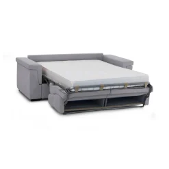 Divano Letto 2 Posti Grigio Sfoderabile Contenitore 185x95 cm, di Apertura a Ribalta Made in Italy - Rigolato