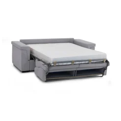 Divano Letto 2 Posti Grigio Sfoderabile Contenitore 205x95 cm, di Apertura a Ribalta Made in Italy - Biscossi