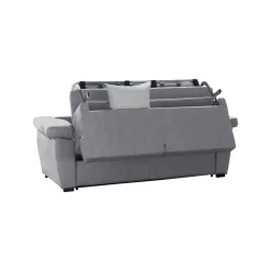 Divano Letto 2 Posti Grigio Sfoderabile Contenitore 205x95 cm, di Apertura a Ribalta Made in Italy - Contrada