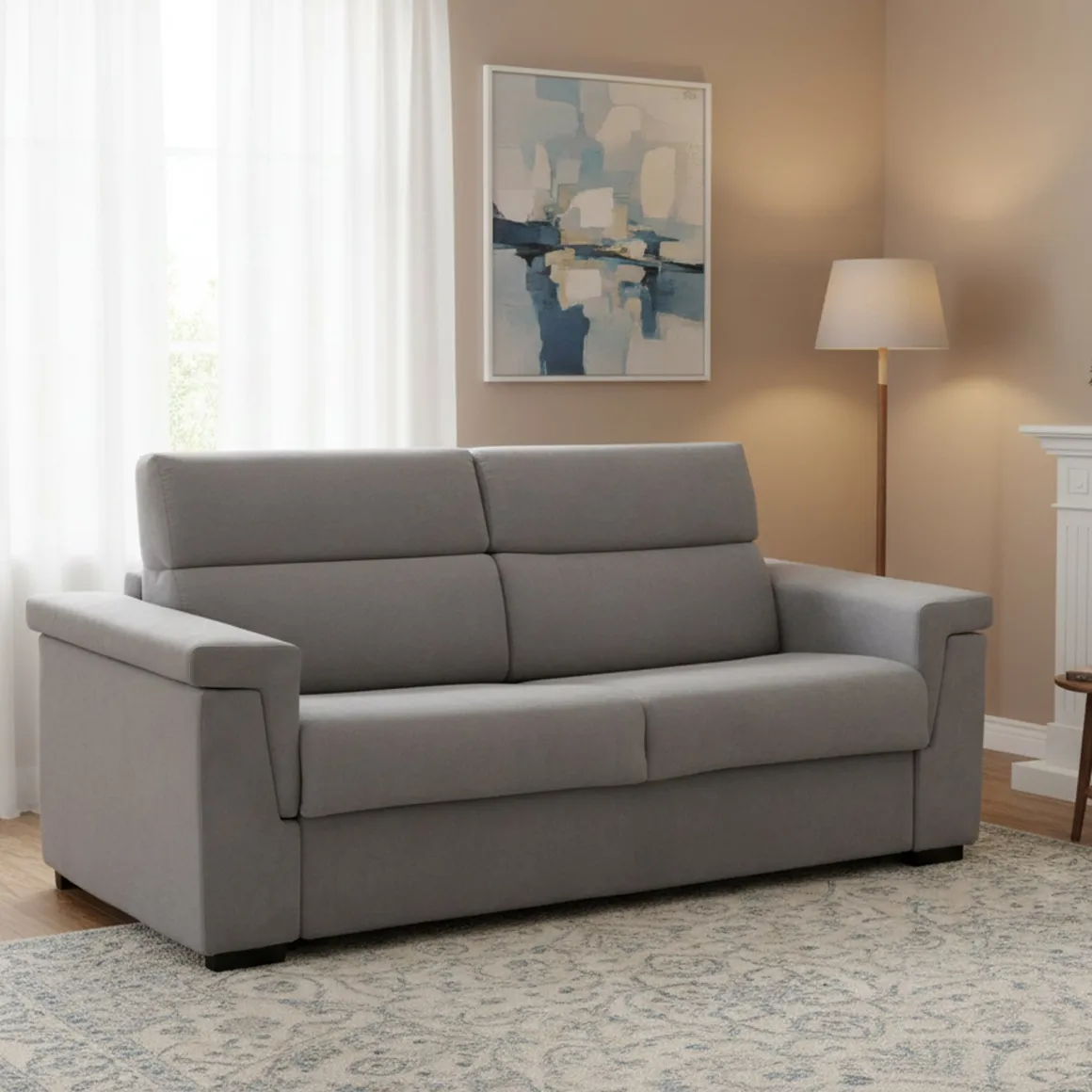 Divani Letto 3 Posti|Divano Contenitore Letto > Dmora Divano Letto 3 Posti Sfoderabile Contenitore 225x95 cm, Lavabile Made in Italy - Nus Grigio