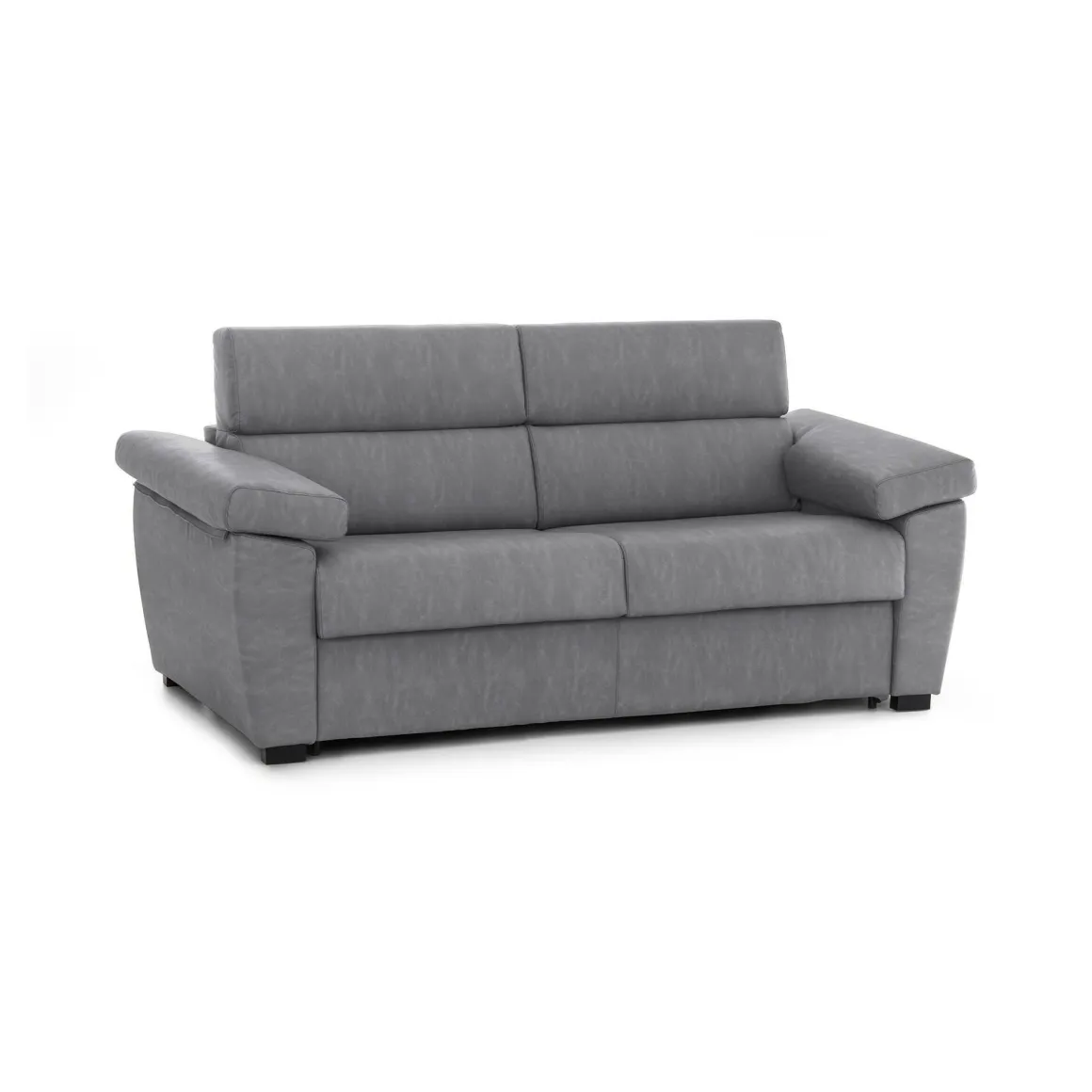 Divano Letto 3 Posti Grigio Sfoderabile Contenitore 225x95 cm, Lavabile Made in Italy - Pacecos