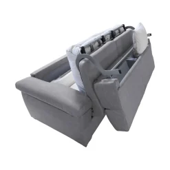 Divano Letto 3 Posti Grigio Sfoderabile Contenitore 225x95 cm, Lavabile Made in Italy - Pacecos
