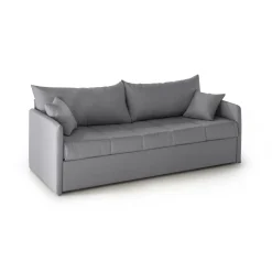 Divano Letto 3 Posti Grigio Sfoderabile Lavabile 205x86 cm, Letto Estraibile Materasso Incluso Made in Italy - Avellana