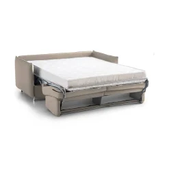 Divano Letto 2 Posti Grigio Tortora Sfoderabile Contenitore 160x95 cm, di Apertura a Ribalta Made in Italy - Follina