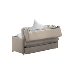 Divano Letto 2 Posti Grigio Tortora Sfoderabile Contenitore 160x95 cm, di Apertura a Ribalta Made in Italy - Follina