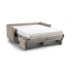 Divano Letto 2 Posti Grigio Tortora Sfoderabile Contenitore 180x95 cm, Lavabile Made in Italy - Trissino