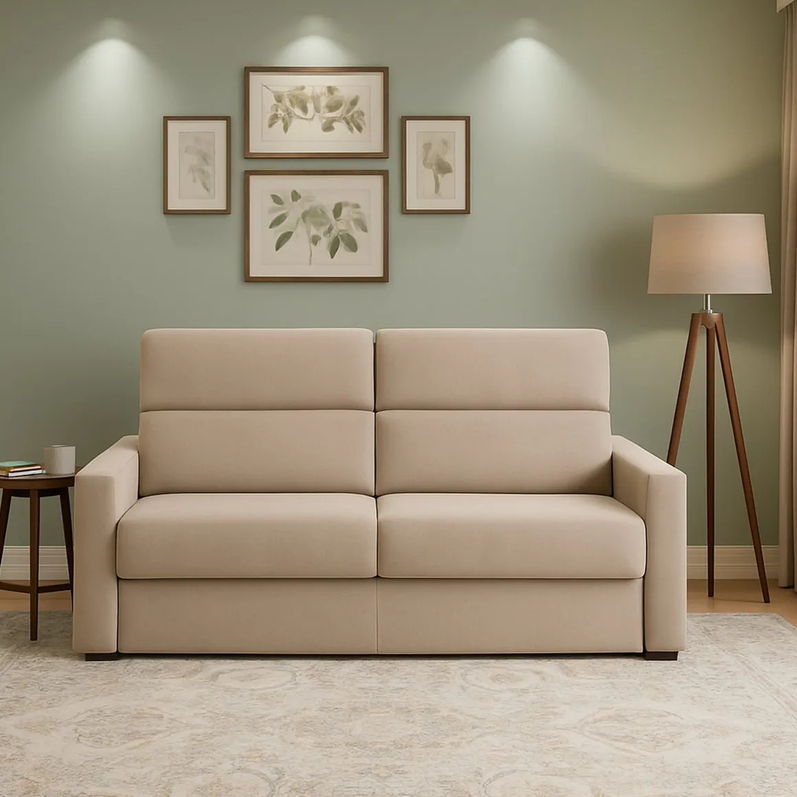 Divano Letto 2 Posti Grigio Tortora Sfoderabile Contenitore 180x95 cm, di Apertura a Ribalta Made in Italy - None