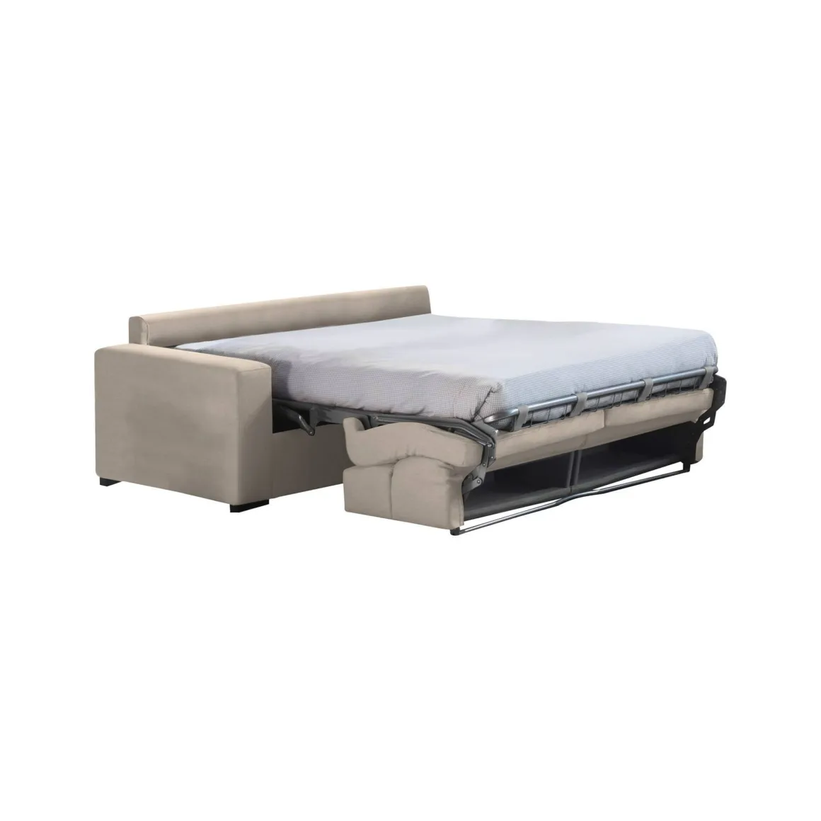 Divano Letto 2 Posti Grigio Tortora Sfoderabile Contenitore 180x95 cm, di Apertura a Ribalta Made in Italy - None
