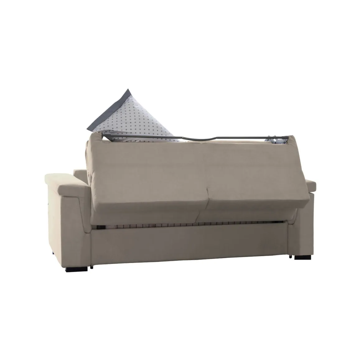 Divani Letto 2 Posti|Divano Contenitore Letto > Dmora Divano Letto 2 Posti Sfoderabile Contenitore 185x95 cm, di Apertura a Ribalta Made in Italy - Salorno Grigio Tortora