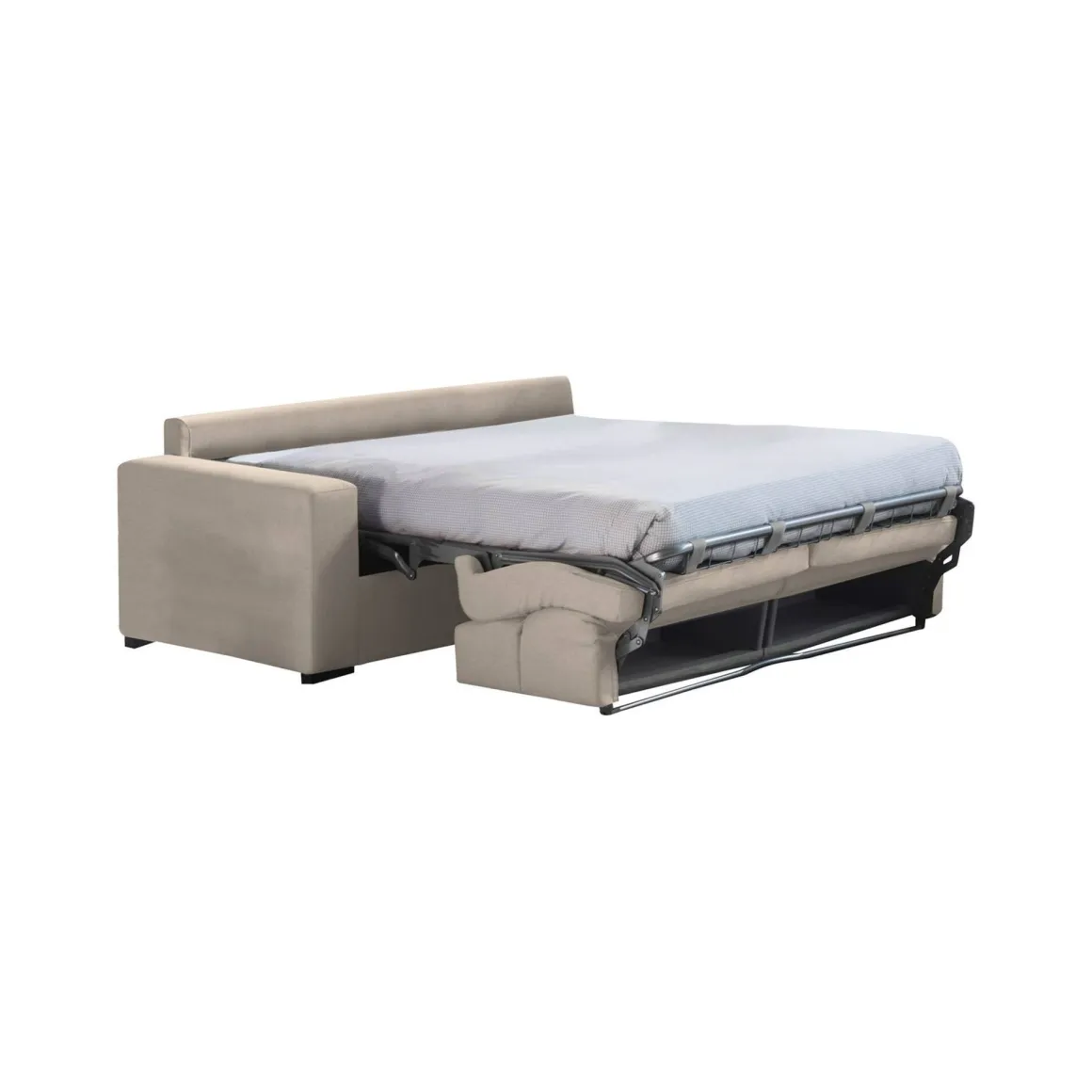 Divano Letto 2 Posti Grigio Tortora Sfoderabile Contenitore 200x95 cm, di Apertura a Ribalta Made in Italy - Ecate
