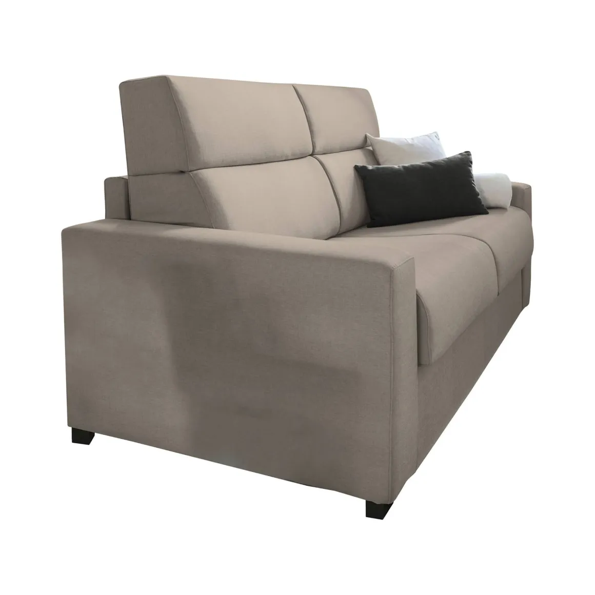 Divano Letto 2 Posti Grigio Tortora Sfoderabile Contenitore 200x95 cm, di Apertura a Ribalta Made in Italy - Ecate