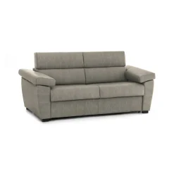 Divano Letto 2 Posti Grigio Tortora Sfoderabile Contenitore 205x95 cm, di Apertura a Ribalta Made in Italy - Contrada