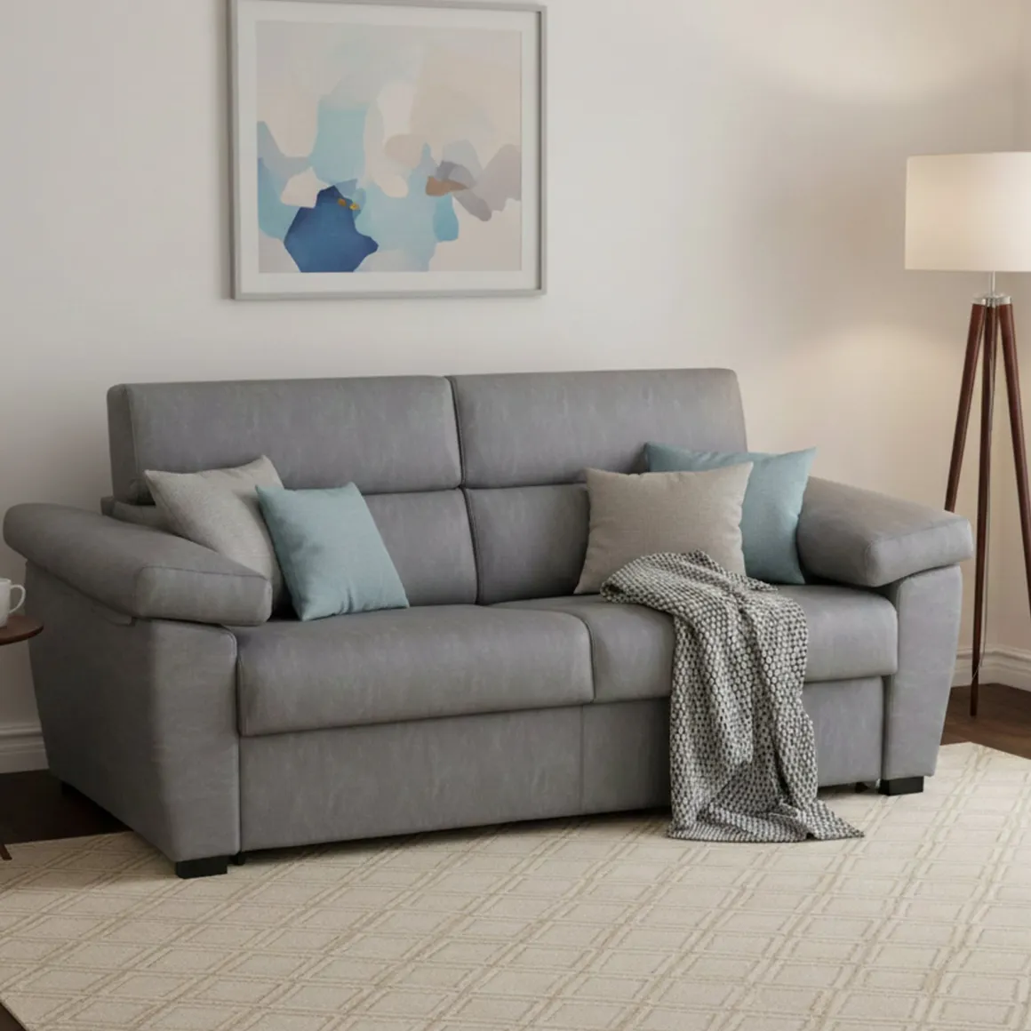 Divani Letto 3 Posti|Divani Letto > Dmora Divano Letto 3 Posti Sfoderabile Lavabile 205x86 cm, Idrorepellente Letto Estraibile Materasso Incluso Made in Italy - Avellana Grigio Tortora