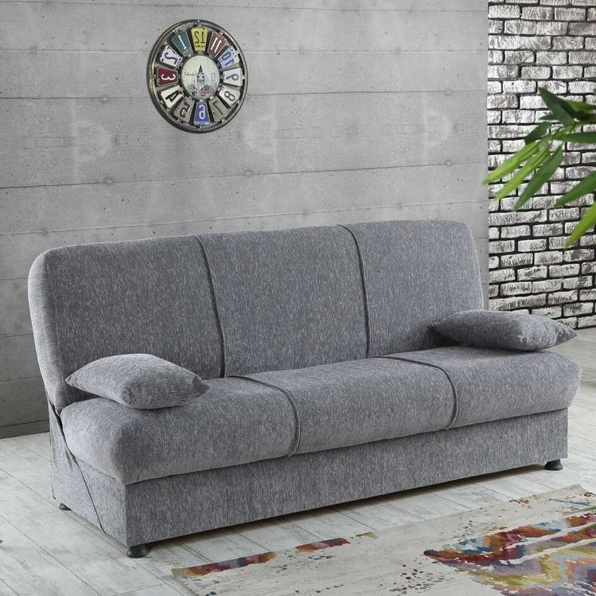 Divano letto 3 posti grigio 180x81cm - Arachide