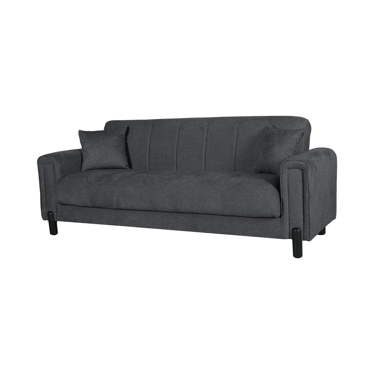 Divani Letto 3 Posti|Divano Contenitore Letto > Dmora Divano Letto 3 Posti Contenitore 226x86 cm, Lavabile - Papozze Nero Antracite