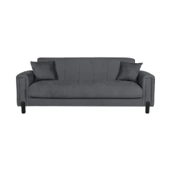 Divani Letto 3 Posti|Divano Contenitore Letto > Dmora Divano Letto 3 Posti Contenitore 226x86 cm, Lavabile - Papozze Nero Antracite
