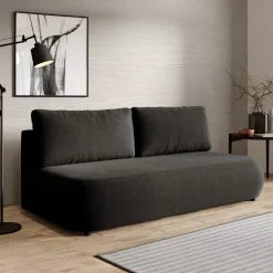 Divani Letto 2 Posti|Divano Contenitore Letto > Dmora Divano Letto 2 Posti Contenitore di Apertura a Libro 240x105 cm, Reclinabile - Erbezzo Nero