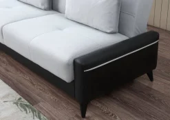 Salotto > Dmora Divano letto 3 posti nero e bianco 207x92cm - Belluno Bianco, Nero