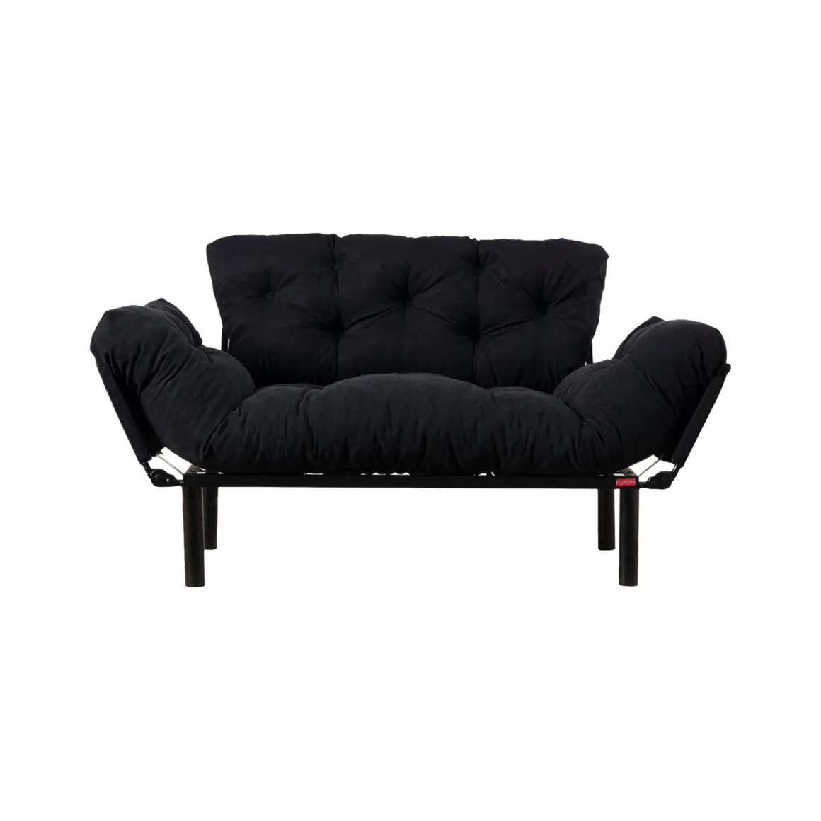 Divano letto 2 posti nero 155x70cm - Guchol