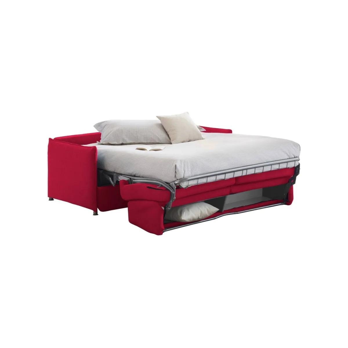 Divani Letto 2 Posti|Divano Contenitore Letto > Dmora Divano Letto 2 Posti Sfoderabile Contenitore 160x95 cm, di Apertura a Ribalta Made in Italy - Follina Rosso