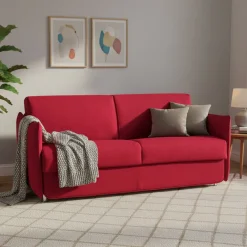 Divani Letto 2 Posti|Divano Contenitore Letto > Dmora Divano Letto 2 Posti Sfoderabile Contenitore 180x95 cm, di Apertura a Ribalta Made in Italy - Trovo Rosso