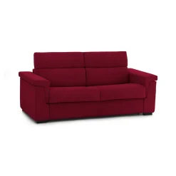 Divano Letto 2 Posti Rosso Sfoderabile Contenitore 185x95 cm, di Apertura a Ribalta Made in Italy - Rigolato