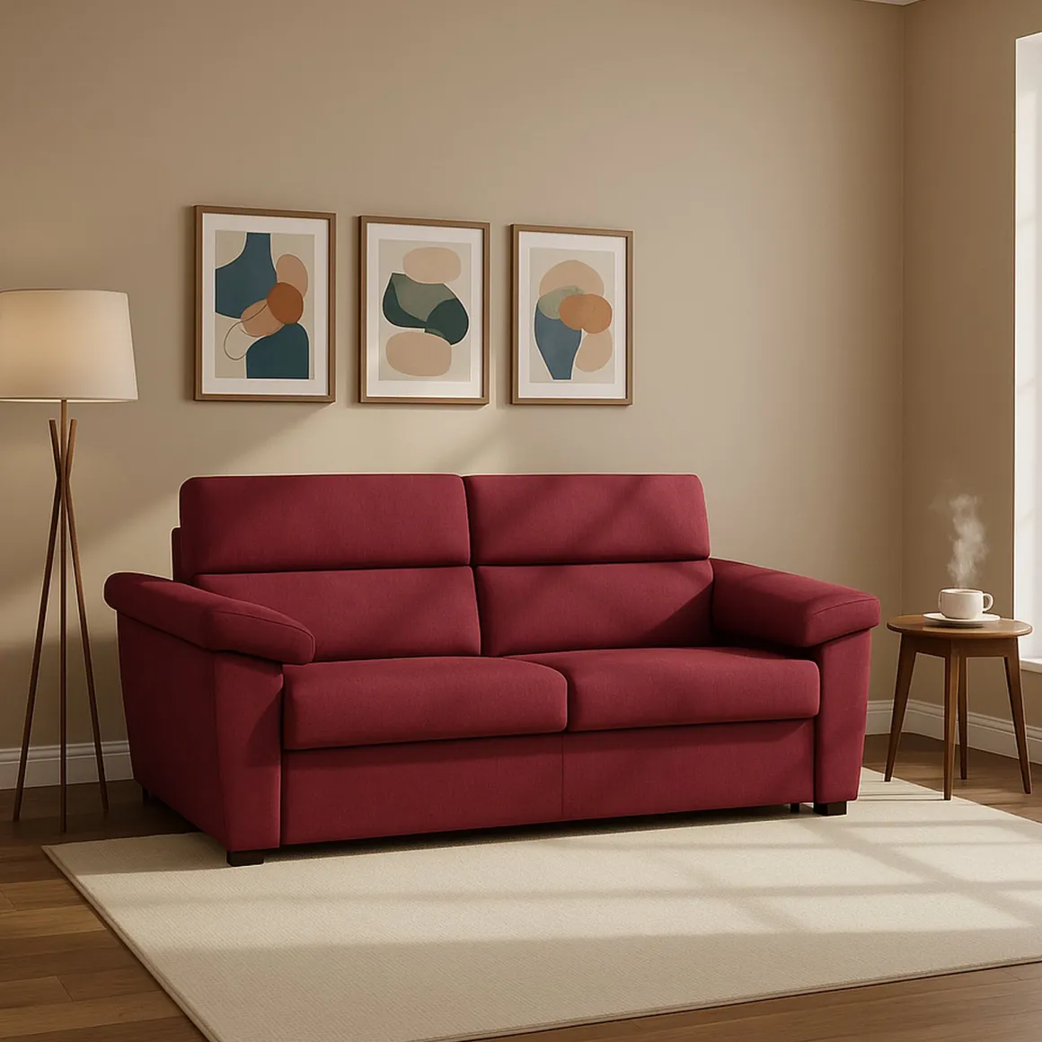 Divani Letto 2 Posti|Divano Contenitore Letto > Dmora Divano Letto 2 Posti Sfoderabile Contenitore 185x95 cm, di Apertura a Ribalta Made in Italy - Tenna Rosso