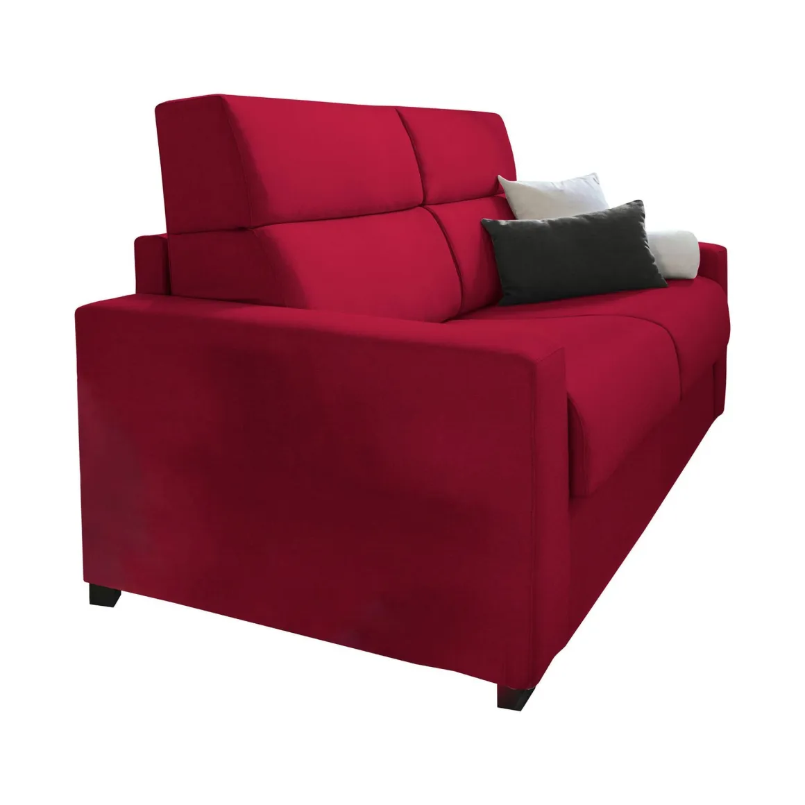 Divano Letto 2 Posti Rosso Sfoderabile Contenitore 200x95 cm, di Apertura a Ribalta Made in Italy - Ecate