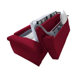 Divani Letto 2 Posti|Divano Contenitore Letto > Dmora Divano Letto 2 Posti Sfoderabile Contenitore 205x95 cm, di Apertura a Ribalta Made in Italy - Biscossi Rosso