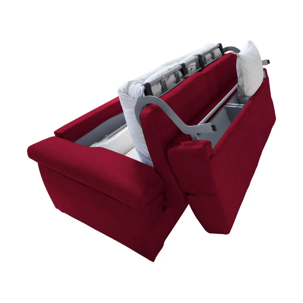 Divani Letto 2 Posti|Divano Contenitore Letto > Dmora Divano Letto 2 Posti Sfoderabile Contenitore 205x95 cm, di Apertura a Ribalta Made in Italy - Biscossi Rosso