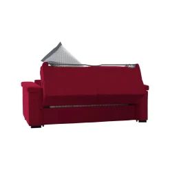Divani Letto 2 Posti|Divano Contenitore Letto > Dmora Divano Letto 2 Posti Sfoderabile Contenitore 205x95 cm, di Apertura a Ribalta Made in Italy - Contrada Rosso