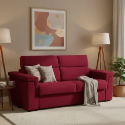 Divani Letto 3 Posti|Divano Contenitore Letto > Dmora Divano Letto 3 Posti Sfoderabile Contenitore 225x95 cm, Lavabile Made in Italy - Nus Rosso